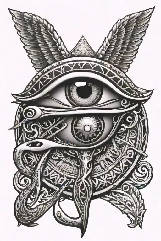 eye of horus + 13 tattoo design idea
