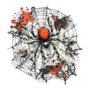 spider and web tattoo design idea