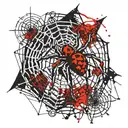 spider and web tattoo design idea