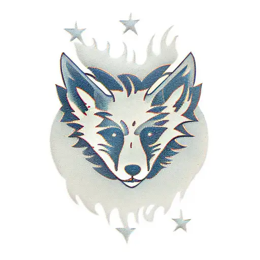 silver fox tattoo design idea