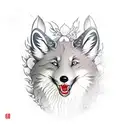 silver fox tattoo design idea