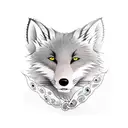 silver fox tattoo design idea