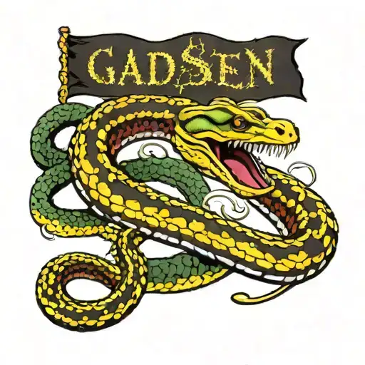 gadsden flag but with eel instead of snake  tattoo design idea