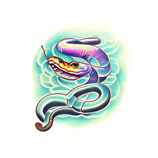 Snake ang butterfly tattoo design idea