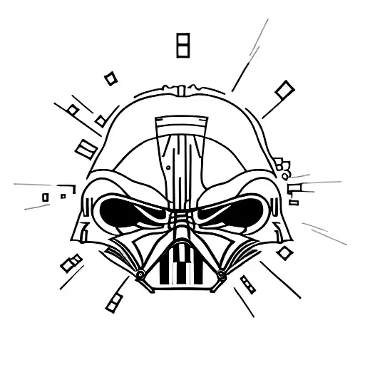 metade darth vader, metade anakin skywalker  tattoo design idea