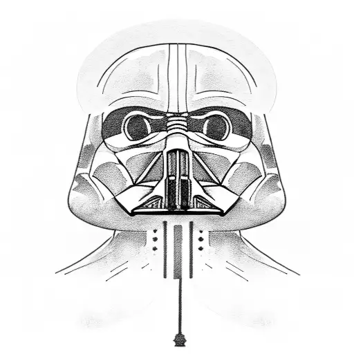 metade darth vader, metade anakin skywalker  tattoo design idea