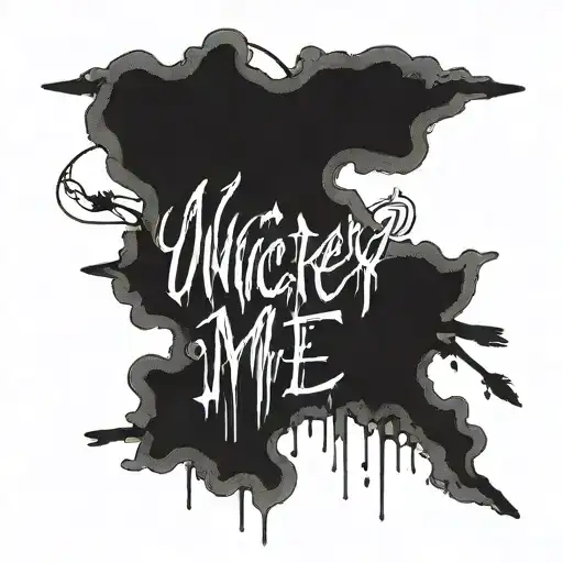 Words "Unlucky Me" written, inspired by $uicideboy$ tattoo design idea