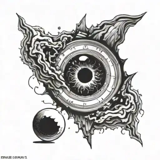 time running black hole sucking tattoo design idea