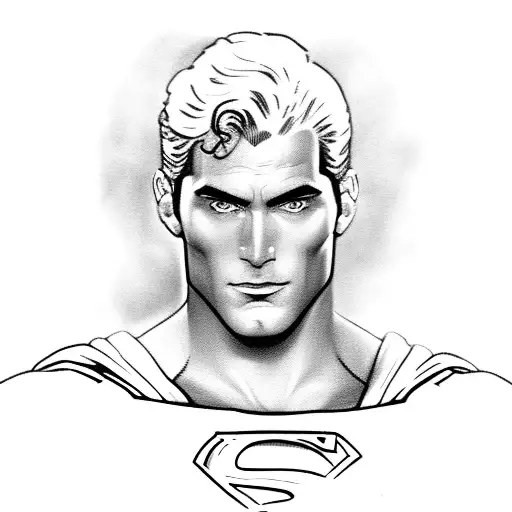 superman portrait tattoo design idea