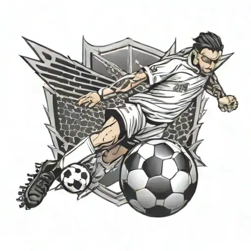 soccer  and hardwork tattoo design idea