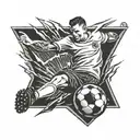 soccer  and hardwork tattoo design idea