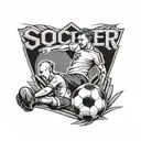 soccer  and hardwork tattoo design idea