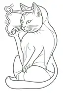 smoking cat tattoo design idea