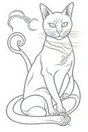 smoking cat tattoo design idea