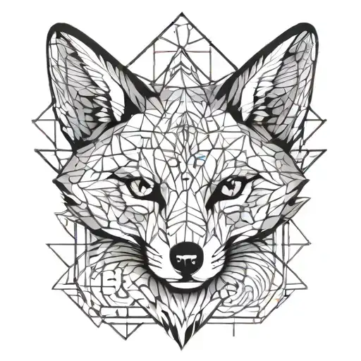 Fox with Skull tattoo design idea