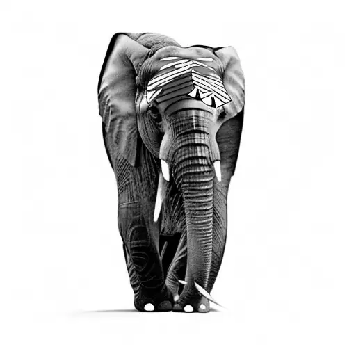 elephants and zebras tattoo design idea