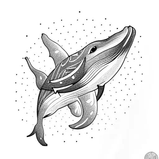 whale on water tattoo design idea