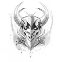 cult of the lamb com caveira tattoo design idea