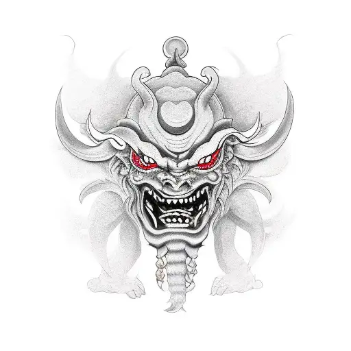 japanese demon  tattoo design idea
