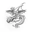 open book with dragon flying out tattoo design idea