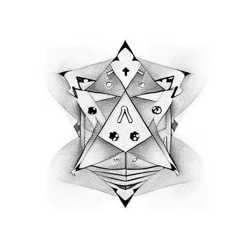 A tatoo with 2 dices with a writing "ALL THE WAY" tattoo design idea