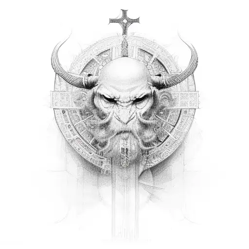 religious concept tattoo design idea