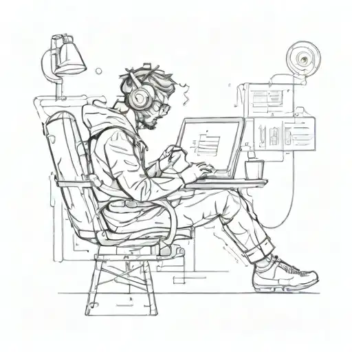cool geek programmer coding tattoo design idea