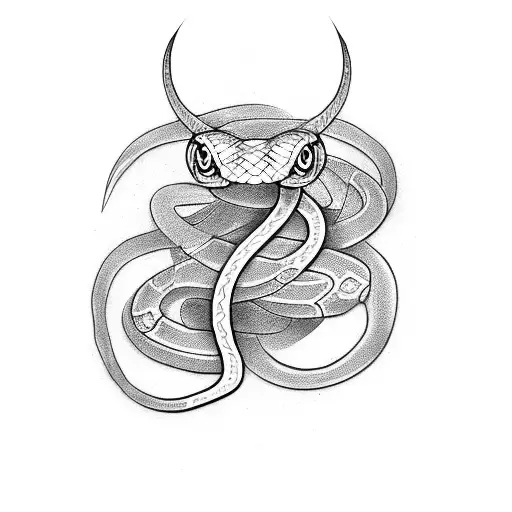 Snake form elbow to chest tattoo design idea