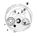 Pluto, solar system, dog tattoo design idea