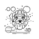 Pluto, solar system, dog tattoo design idea