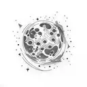 pluto orbit tattoo design idea