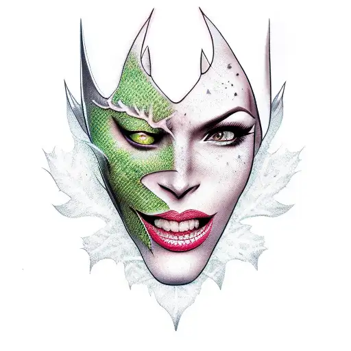 Batman's poison ivy  tattoo design idea