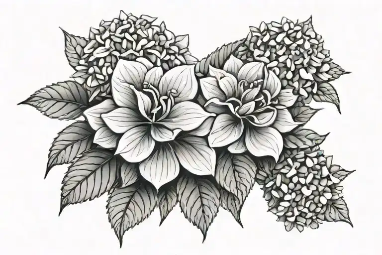hydrangeas tattoo design idea