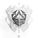 A geometrical design with zelda's reference hide in with  tattoo design idea