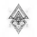 A geometrical design with zelda's reference hide in with  tattoo design idea