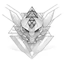 A geometrical design with zelda's reference hide in with  tattoo design idea