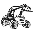 mini excavator loading KAMAZ tattoo design idea