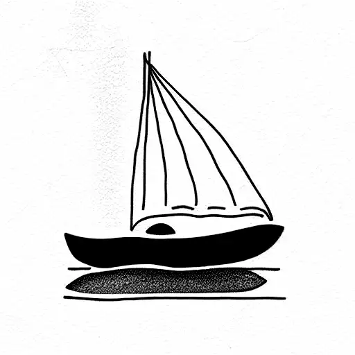 simple banana on a boat  tattoo design idea