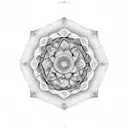 A dotwork mandala with elements of the Maracanã stadium incorporated, representing the harmony between your passions tattoo design idea