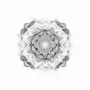 A dotwork mandala with elements of the Maracanã stadium incorporated, representing the harmony between your passions tattoo design idea