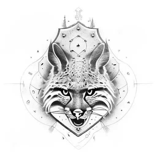  Retro soccer shield of the Iberian lynx team tattoo design idea