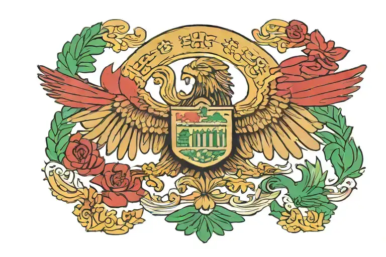 mexican flag with eagle tattoo design idea