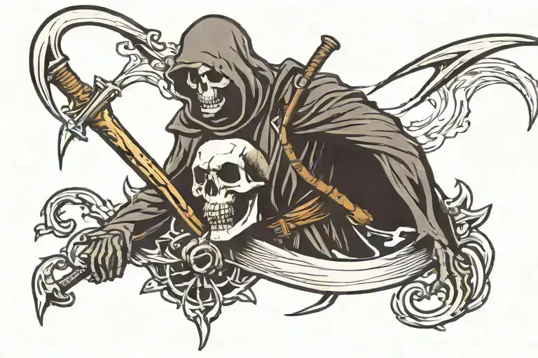 tactical grim reaper tattoo design idea