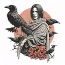 Itachi Uchiha with crows tattoo design idea