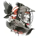 Itachi Uchiha with crows tattoo design idea