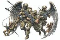 tactical special operator angels fighting demons tattoo design idea