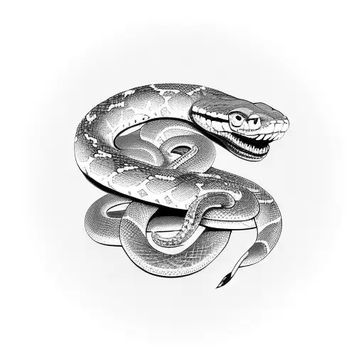 A snake wrapped around a skateboard deck tattoo design idea