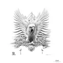 eagle side on with wings tattoo design idea