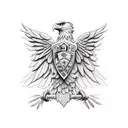 eagle side on with wings tattoo design idea