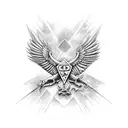 eagle side on with wings tattoo design idea